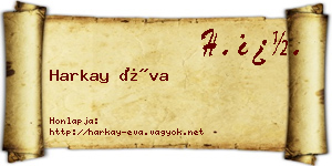 Harkay Éva névjegykártya